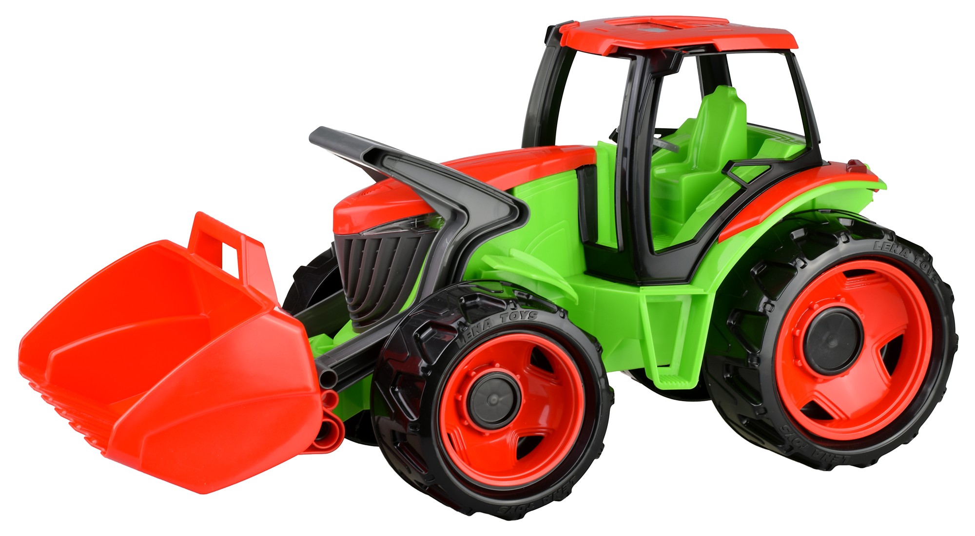 Traktor se lžíci, zelenočervený