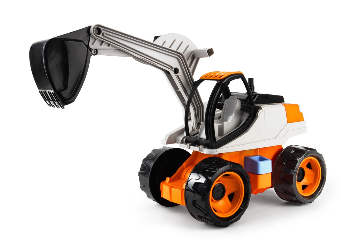 GIGA TRUCKS bagr oranžovo-béžový, okrasný kartón 